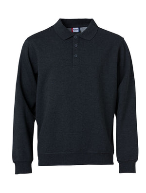 Basic Polo Sweater - antracit melange