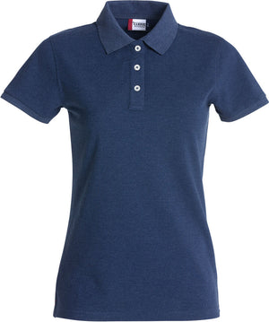 Stretch Premium Polo Women - blue melange