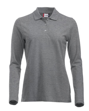 Classic Marion L/S Polo - grey melange