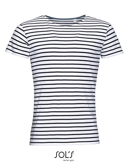 Heren T-shirt met Ronde Hals en Strepen Miles