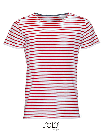 Heren T-shirt met Ronde Hals en Strepen Miles