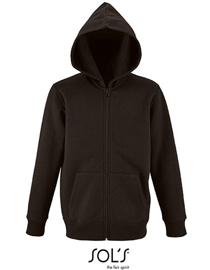 Kinder hoodie met rits steenkleurig