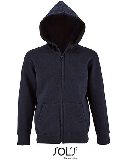 Kinder hoodie met rits steenkleurig