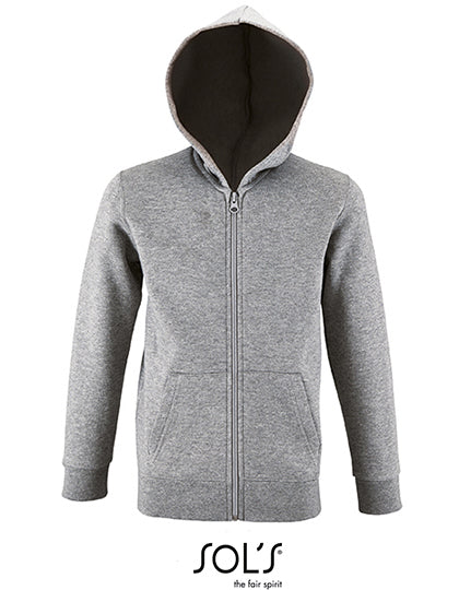 Kinder hoodie met rits steenkleurig