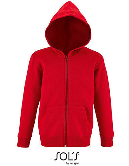 Kinder hoodie met rits steenkleurig