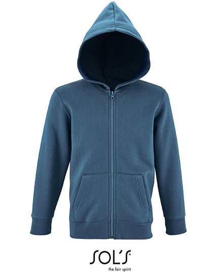 Kinder hoodie met rits steenkleurig
