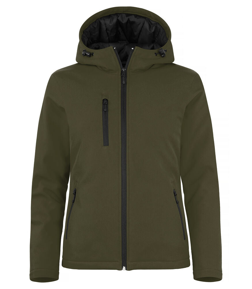 Padded Hoody Softshell Jacket Women - fog green