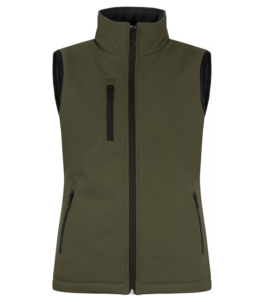 Padded Softshell Vest Women - fog green