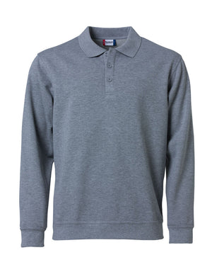 Basic Polo Sweater - grey melange