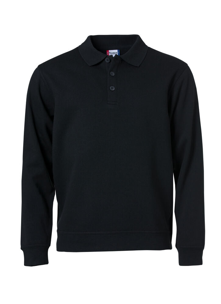 Basic Polo Sweater - black