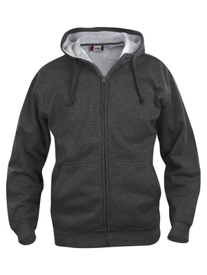 Basic Hoody Full Zip - antracit melange
