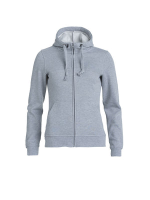 Basic Hoody Full Zip Women - grey melange