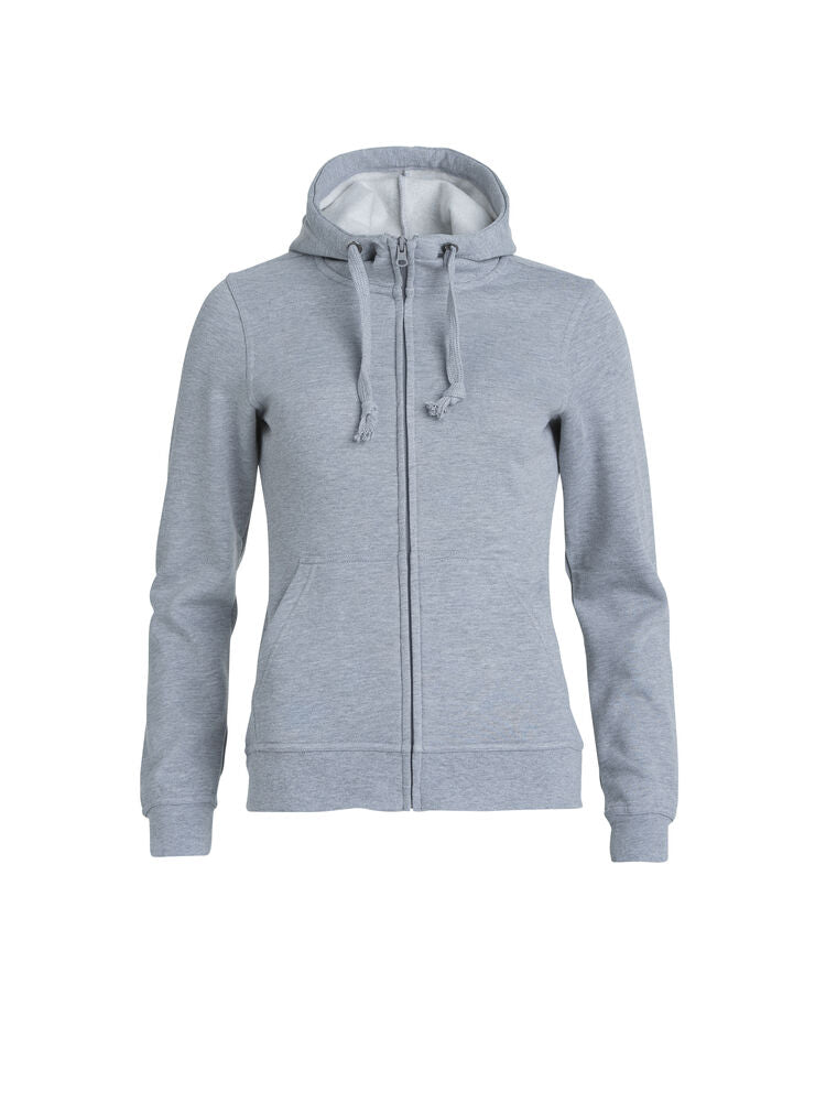 Basic Hoody Full Zip Women - grey melange