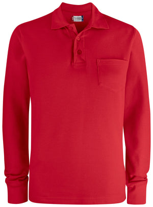 Basic Polo L/S Pocket - red