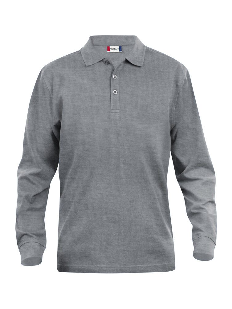Classic Lincoln L/S Polo - grey melange