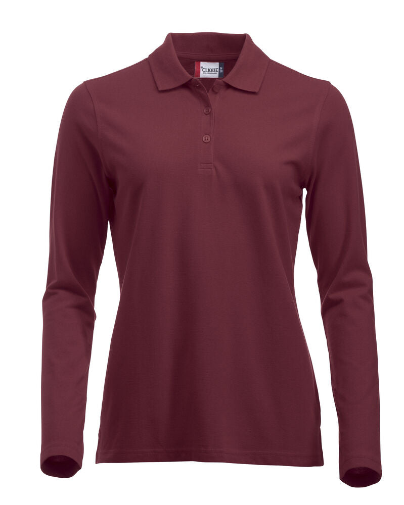 Classic Marion L/S Polo - burgundy