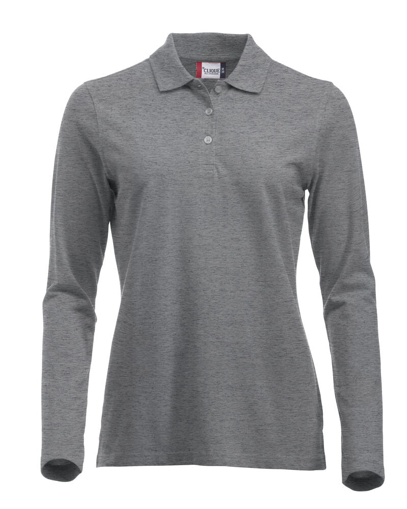 Classic Marion L/S Polo - grey melange