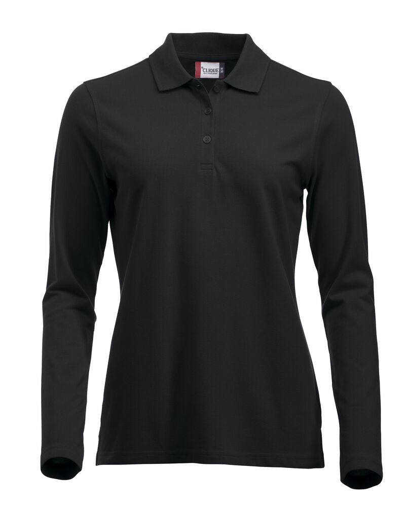 Classic Marion L/S Polo - black