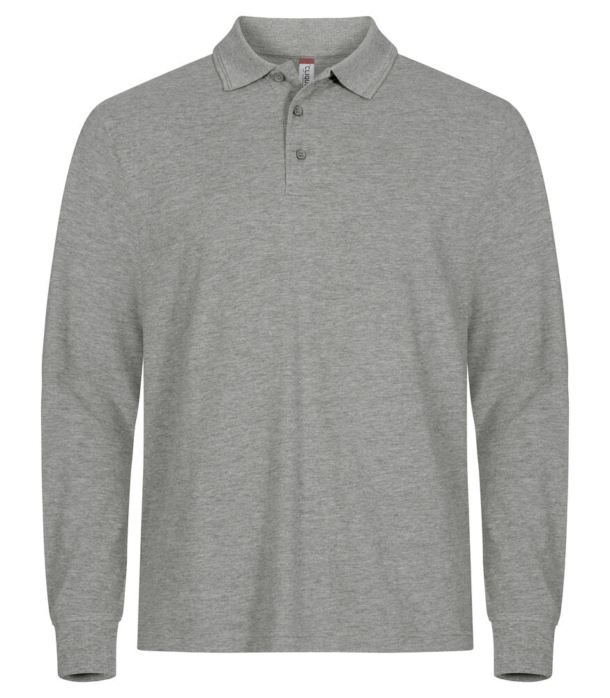 Manhattan L/S Polo - grey melange