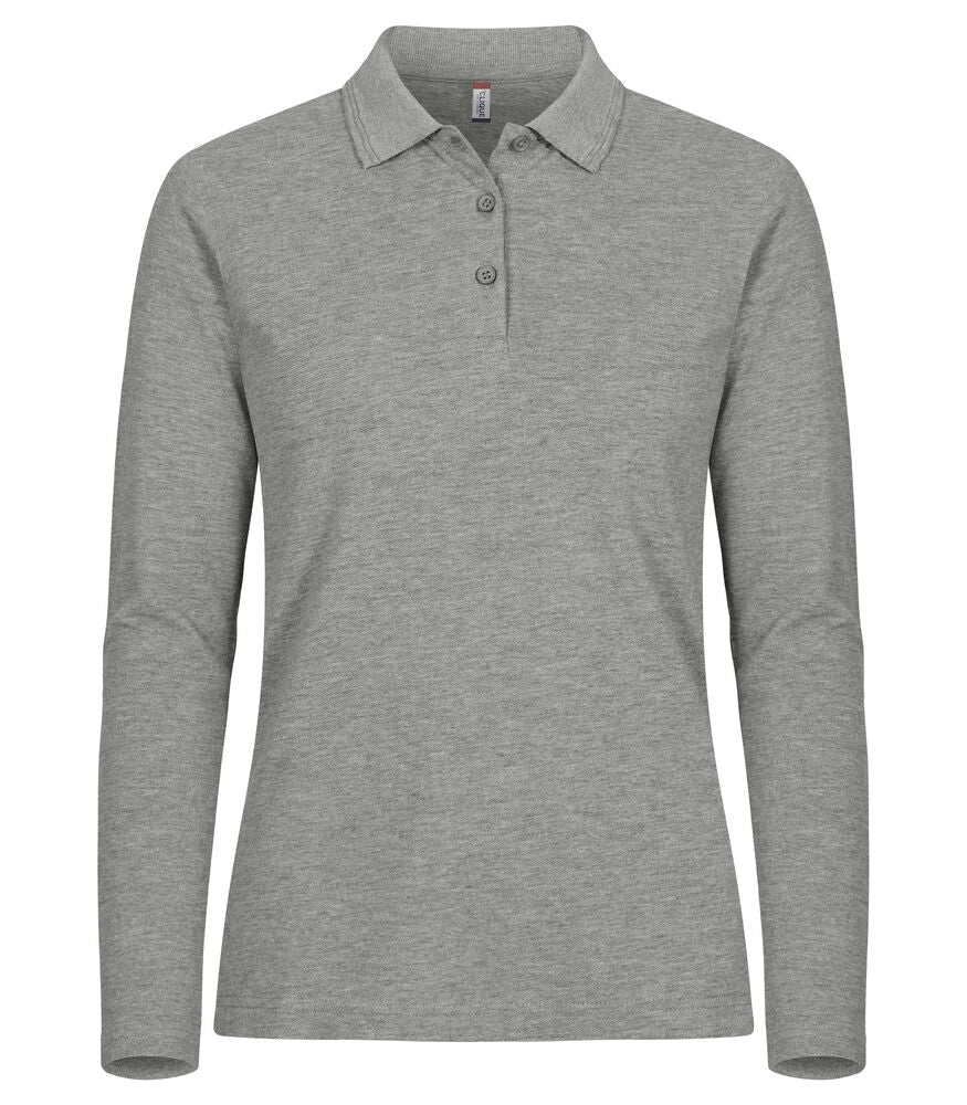 Manhattan Women L/S Polo - grey melange