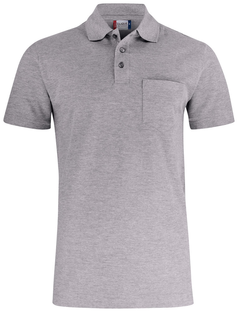 Basic Polo w. Pocket - grey melange