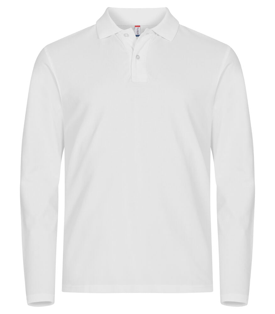 Stretch Premium Polo L/S - white