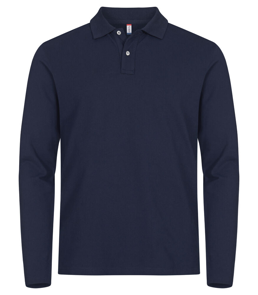 Stretch Premium Polo L/S - dark navy