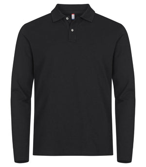 Stretch Premium Polo L/S - black