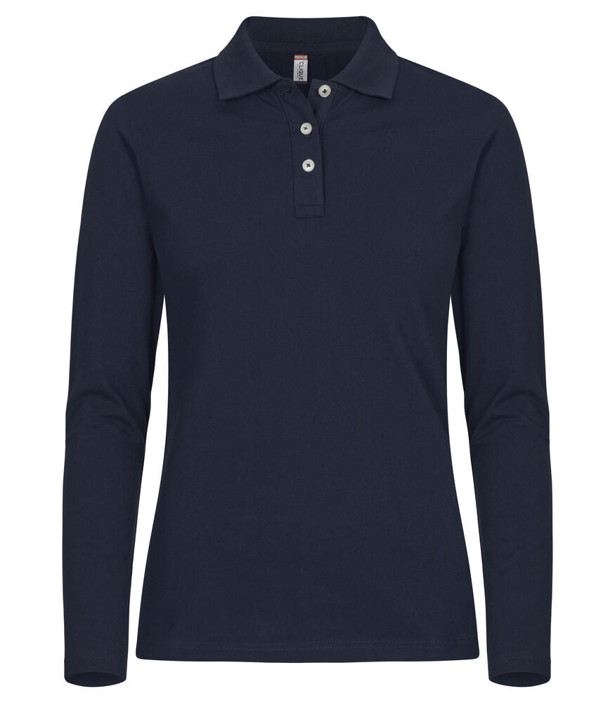 Stretch Premium Polo Women L/S - dark navy