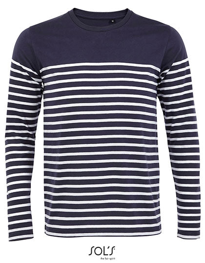 Heren T-shirt lange mouw gestreept Matelot