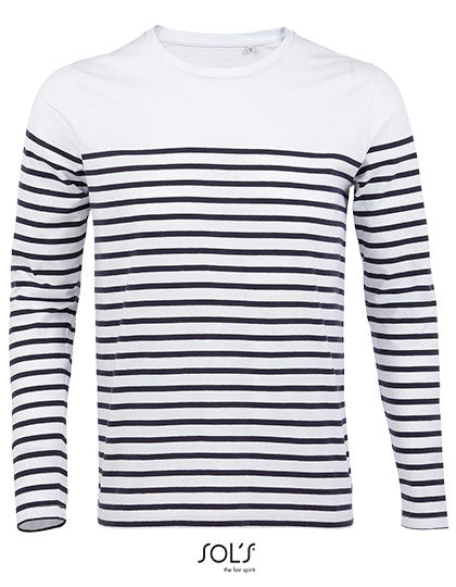 Heren T-shirt lange mouw gestreept Matelot