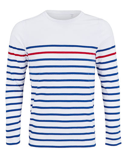 Heren T-shirt lange mouw gestreept Matelot