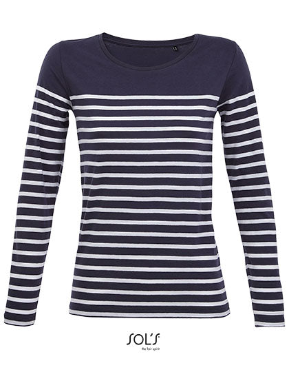 Dames T-shirt met lange mouwen en strepen Matelot