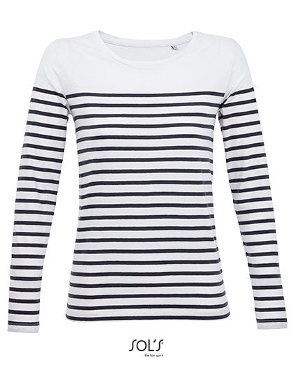 Dames T-shirt met lange mouwen en strepen Matelot