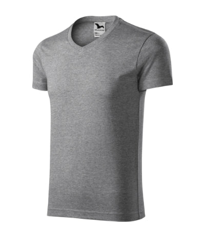 Malfini Slim Fit V-neck T-shirt men’s - dark gray melange