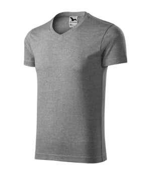 Malfini Slim Fit V-neck T-shirt men’s - dark gray melange