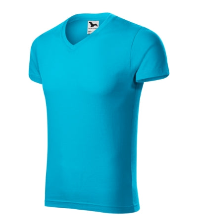 Malfini Slim Fit V-neck T-shirt men’s - blue atoll