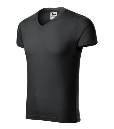 Malfini Slim Fit V-neck T-shirt men’s - ebony gray