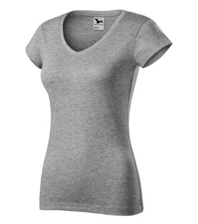 Malfini Fit V-neck T-shirt women’s - dark gray melange