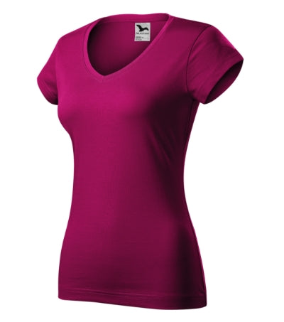Malfini Fit V-neck T-shirt women’s - fuchsia red