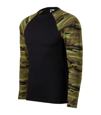 Malfini Camouflage LS T-shirt unisex - camouflage green