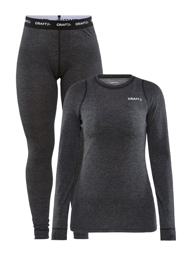 Core Wool Merino Set Wmn - black melange