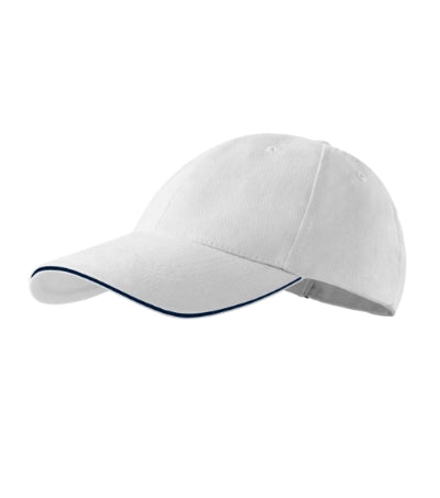 Malfini Sandwich 6P Cap unisex - white