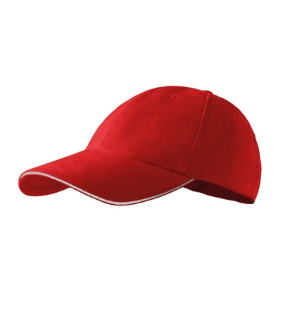 Malfini Sandwich 6P Cap unisex - red
