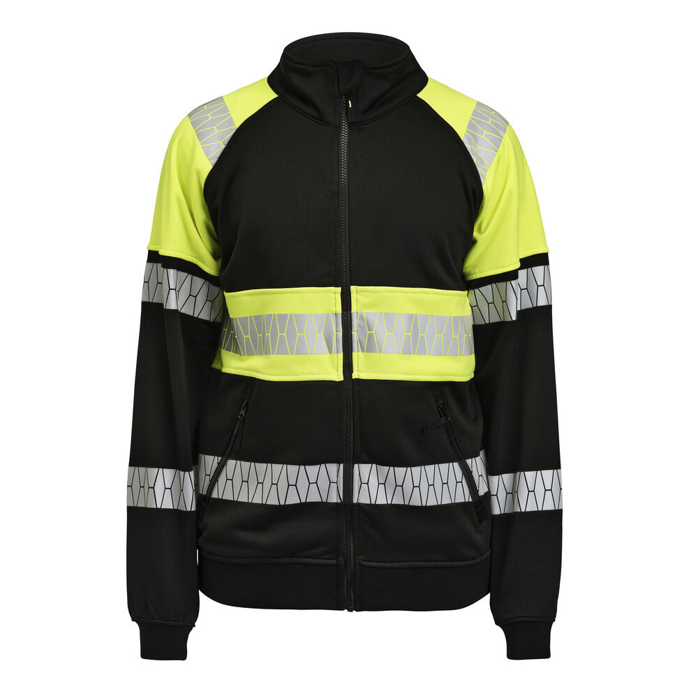 Sweatshirt Full-Zip Hi-Vis - Black/Yellow