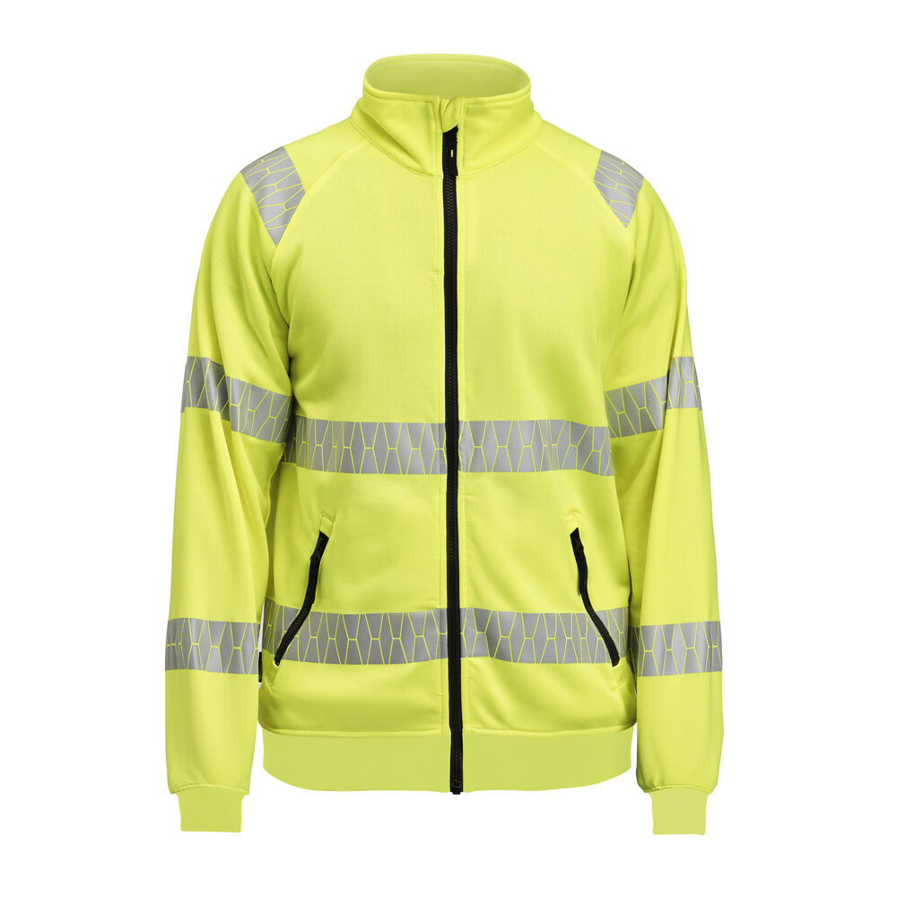 Sweatshirt Full-Zip Hi-Vis - yellow
