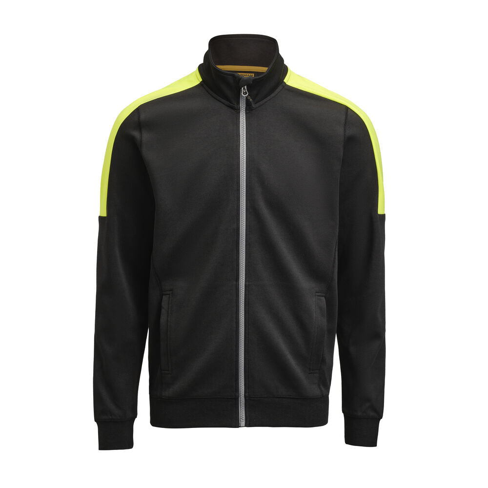 Sweatshirt full-zip - black/yellow