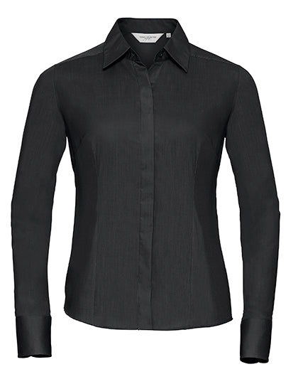 Getailleerd Poplin Damesoverhemd - Lange Mouw