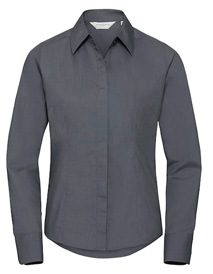 Getailleerd Poplin Damesoverhemd - Lange Mouw