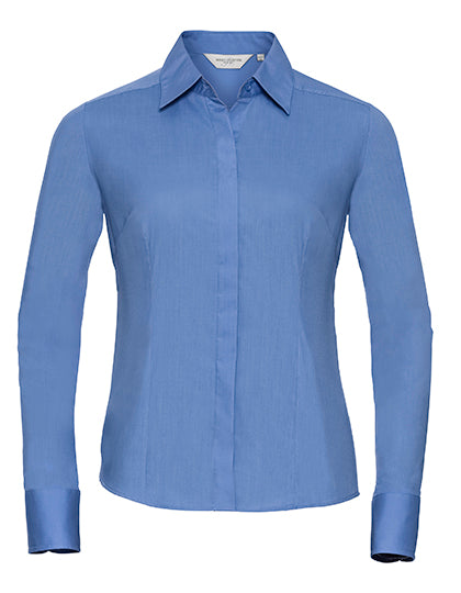Getailleerd Poplin Damesoverhemd - Lange Mouw